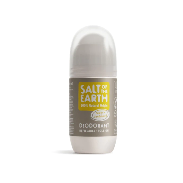 SALT OF THE EARTH - Amber & Sandalwood Αποσμητικό Roll-On Refillable (vegan) - 75ml